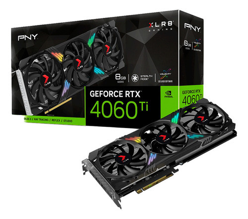 Placa de vídeo Nvidia PNY  XLR8 Gaming VCG4060T8TFXXPB1-O 8GB