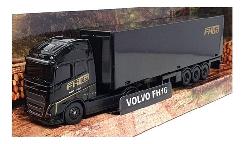 Camión en miniatura Volvo Fh16 para transporte de camiones, color negro