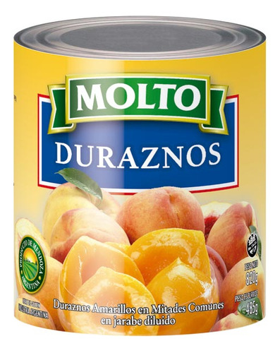 Durazno  Mitades 820 Gr Molto Frutas Envasadas