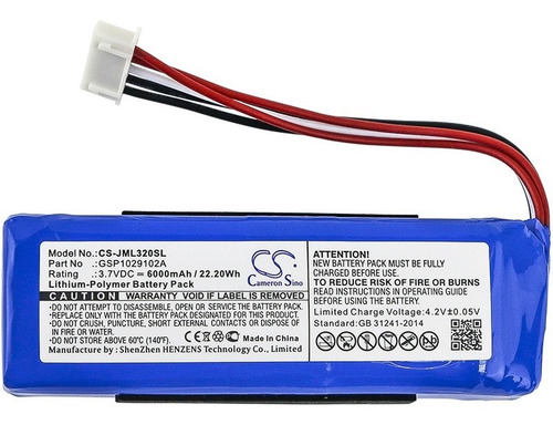 Batería Jml320sl P/ Parlante Portatil Jbl Charge 3 6000mah