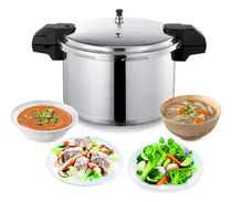 Comprar Olla de presión de aluminio T-Fal, con 5 sistemas de seguridad, resistente y fácil de limpiar. Excelente opción para crear recetas de manera más rápida y segura, plateada, 15 L, YL307LA10