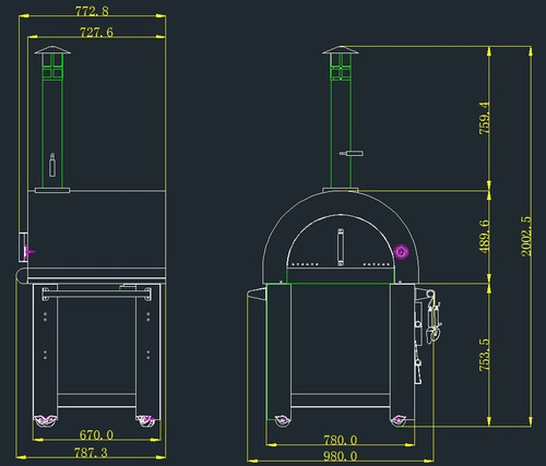 Horno A Leña Pizzero Acero Inoxidable Con Accesorios.