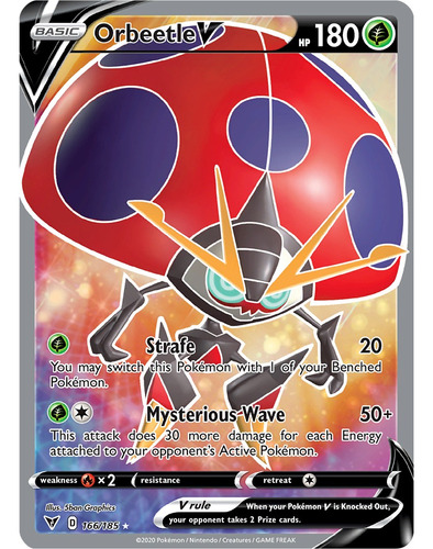 Cartas Pokemon Orbeetle V 166/185 Full Art Viv