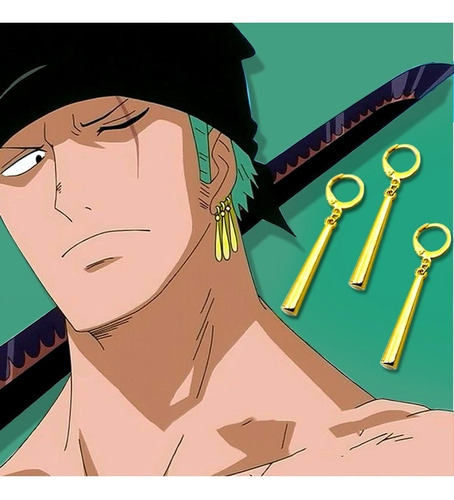 Imagen 2 de 5 de Aros Roronoa Zoro - One Piece (3 Aros - Orificio Oreja) V2