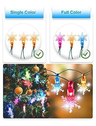 Imagen 4 de 7 de Aclorol Guirnalda De Luces Led De Copo De Nieve Ws2811 Rgb D