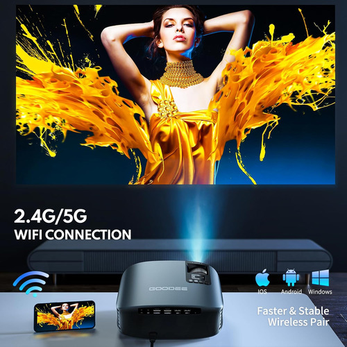 Proyector Goodee 4k Con Wifi Y Bluetooth Compatible, Fhd 1