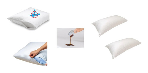 Forro Protector Plástico Antifluidos Almohada De Cierre (x2)