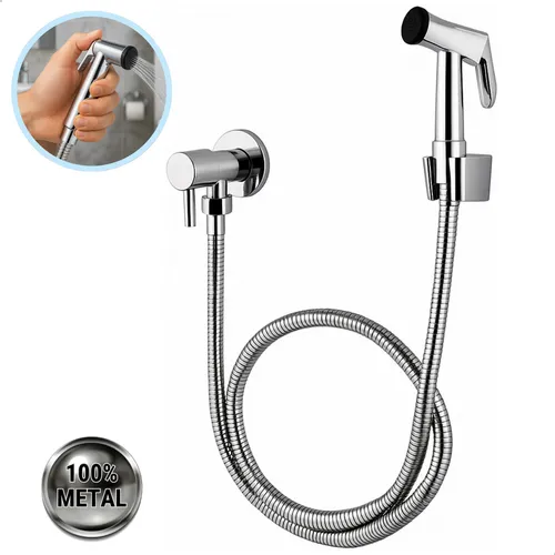 Ducha Higiênica Soft inox Chuveirinho Completa 100% Metal 1/4 De ...