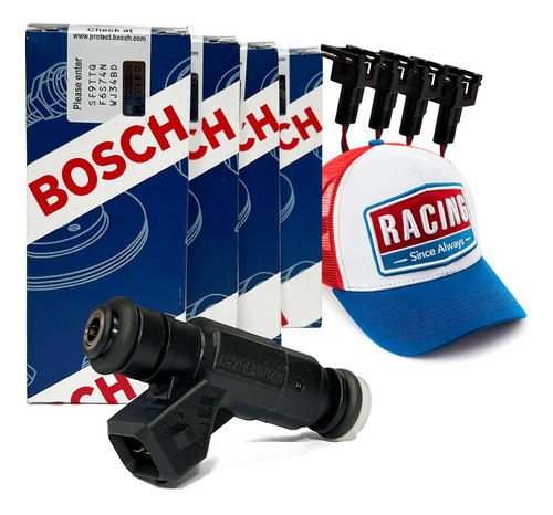 Jogo 4 Bicos Bosch 65lbs 0280.156.453 + 4 Conectores.