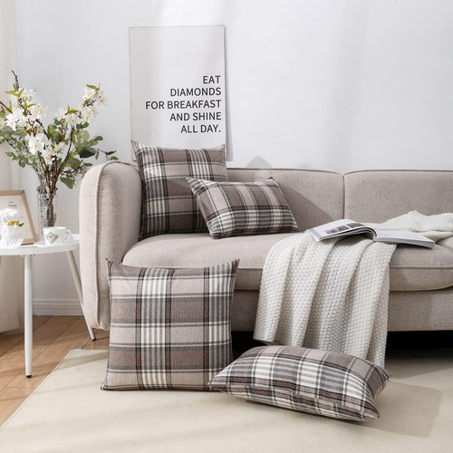 Carrie Home Brown Papely Pillow Covers 18x18 De 2 Almohadas
