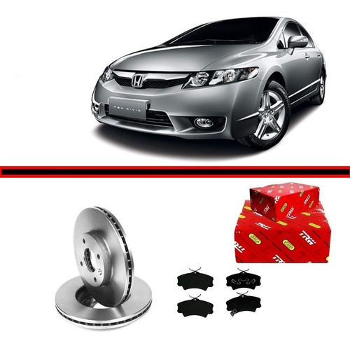 Kit Pastilha E Disco De Freio Honda New Civic 1.8 Orig Varga