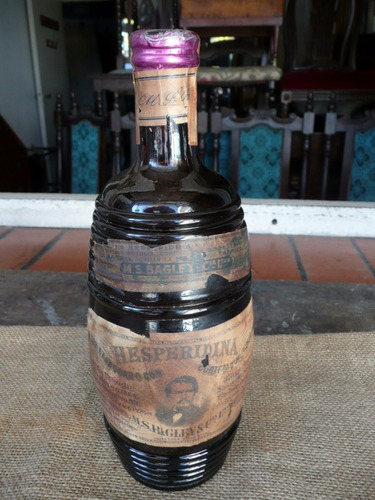 Antigua Botella De Herperidina Bagley Llena