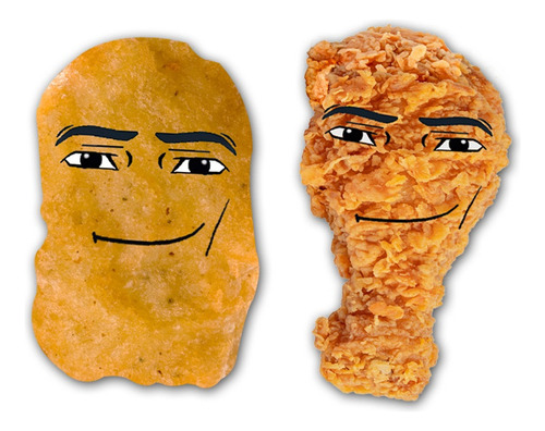 2 Peças De Nuggets De Frango Grandes, Pernas De Frango, Emoj