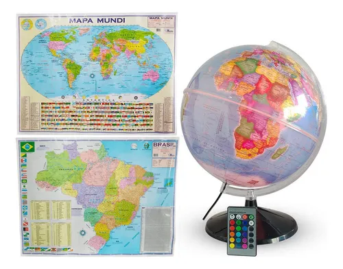 Globo Professional Studio 30cm + mapea Brasil y el mundo