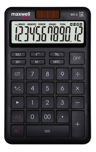 Calculadora De Mesa De 12 Dígitos Maxwell Mx-3 Color Negro