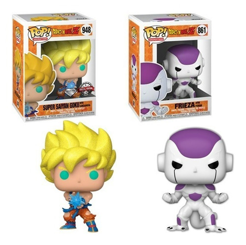 Imagen 1 de 4 de Funko Pop! Pack Dragon Ball Z - Goku Ss1 Diamond Vs Frieza