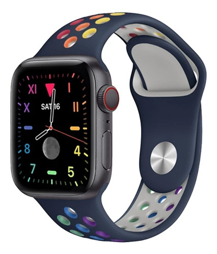 Malla Reloj Apple Watch Estilo Rainbow 38 40 Mm Azul-otec