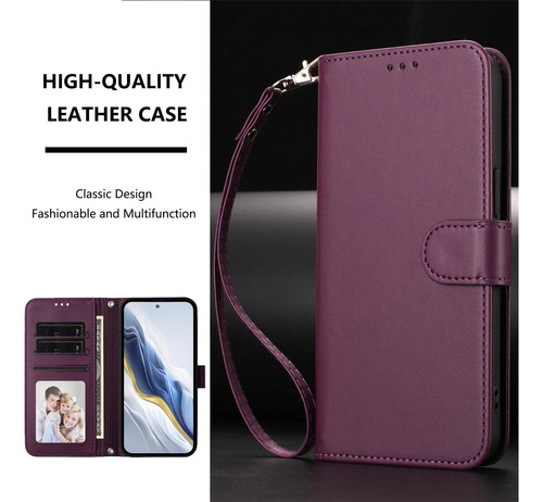 Funda De Teléfono Con Tapa Tipo Cartera Para Zte Nubia Music 2 Series, Color Violeta