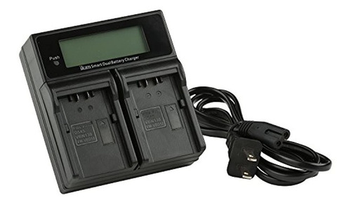 Ikan Dual Charger Para Panasonic D54 Style Battery Black Ich
