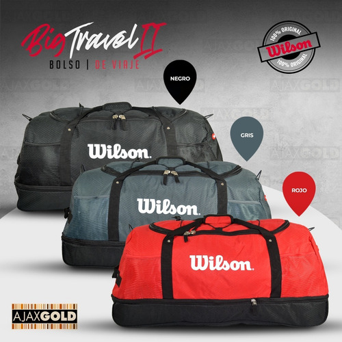Imagen 8 de 10 de Bolso Wilson Deportivo Viaje Urbano Fitness Bolsillo Gym