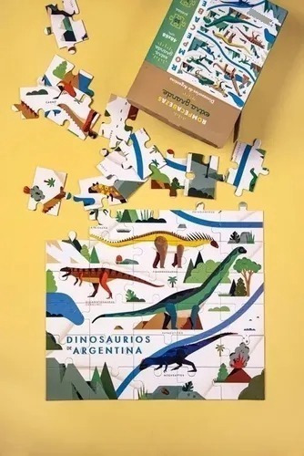 Imagen 6 de 12 de Rompecabezas De Dinosaurios De Argentina. 50 Piezas!