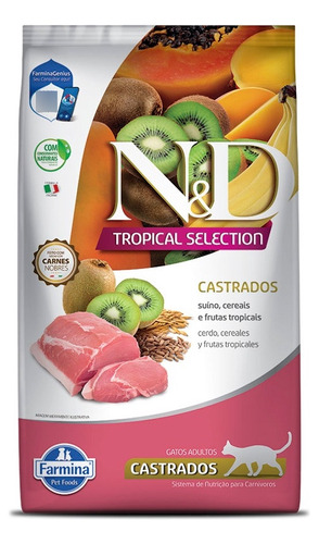 N&d Ração Tropical Gato Adulto Castrado Suíno 400g