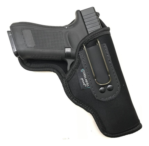 Coldre Interno Neoprene Cintura Saque Velado Confortável Cor Preto (pistola 840) Orientação Da Mão Destro
