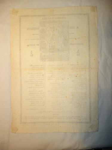 Himno Sacro Al Santo Escapulario Azul. Barcelona, 1848 (Usado)