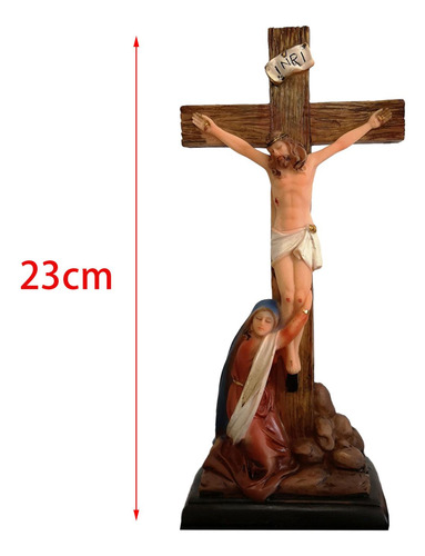 Figura Religiosa De Jesús Con Cruz De Jesús Para Sala De