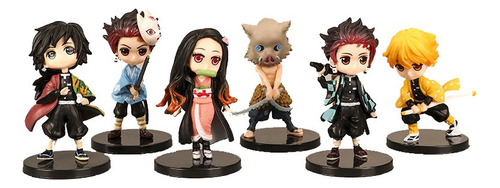 6pcs Anime Demon Cazlayer Kamado Tanjirou Nezuko Figura De A