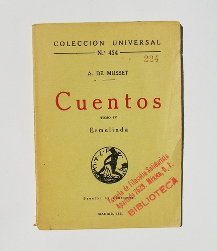 A. De Musset Ermelinda, Cuentos Tomo Iv Libro Importado 1921