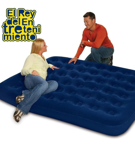 Imagen 3 de 8 de Colchón Inflable Bestway 2 Plazas Camping + Inflador El Rey