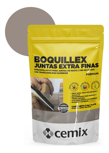 Boquilla Juntas Extra Finas 2kg Gris - Boquillex
