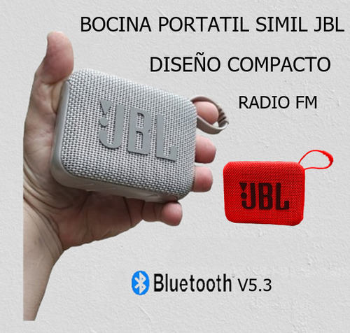 Parlante Pertatil Simil Jbl Go4 Pro Bluetooth V5.3 Negro / Rojo / Gris