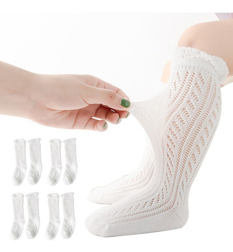 Paquete 4 Calcetines Calcetines Hasta La Rodilla Para Niñas