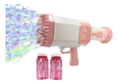 Pistola Burbujas Juguete Maquina Bubble Gun Recargable Color Modelo 2 Rosa