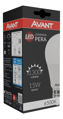 10 Lâmpada Led 15w E27 6500k Branca Fria Avant