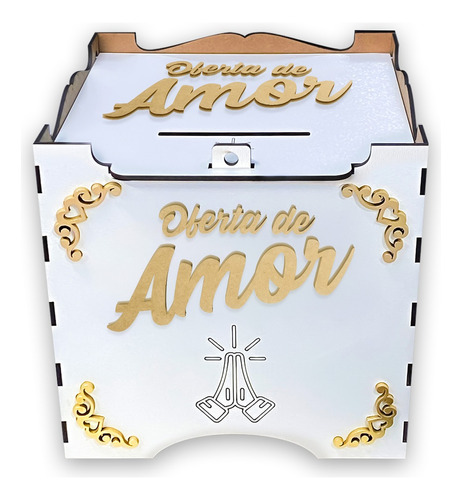 Urna Caixa Cofre Oferta De Amor Dízimo - Mdf 3mm 20x20x20