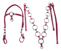 Comprar Traia Argolada Cabeçada E Peitoral Mula Cavalo Vermelho