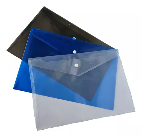 Folder Plástico con Botones Tamaño Oficio (26 cm x 38 cm) –