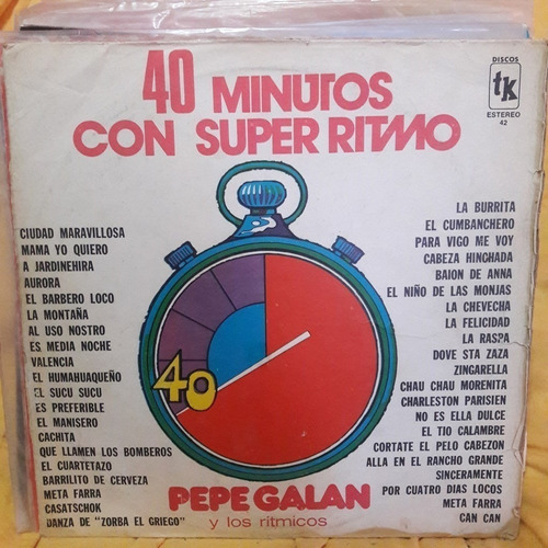 Vinilo Pepe Galan 40 Minutos Con Super Ritmo O C1