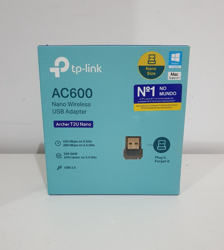 Adaptador Wireless Nano Usb Tp-link Archer T2u Ac600