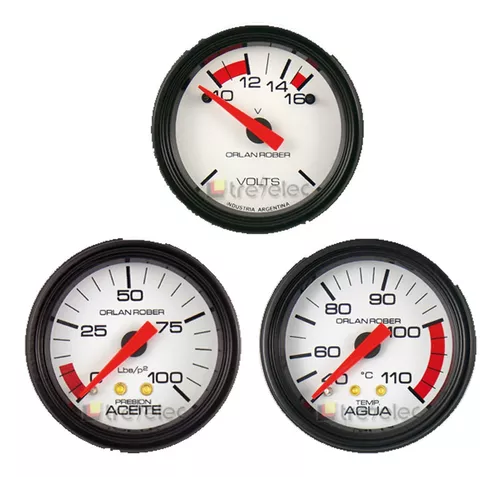 Kit de 3 relojes voltímetro temperatura agua presión aceite coche c
