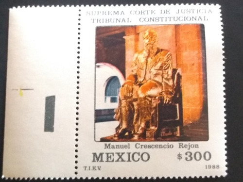 Timbre Postal $300 Suprema Corte De Justicia Año 1988 