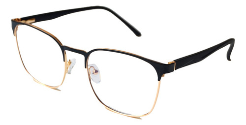 Anteojos Lectura Armazon Lente Metal Unisex Hadar Zienna Negro Dorado