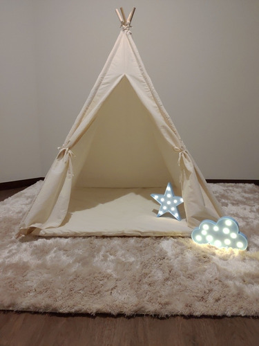 Cabana Infantil Festa Pijama Teepee Cru + Colchonete