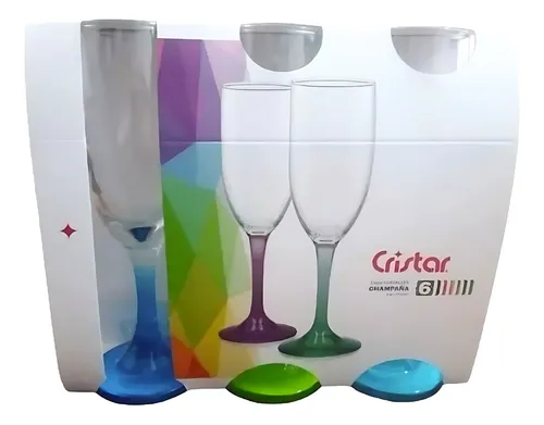 Set Copas De Champaña Color Set 6 Copas Nuevas