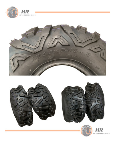 Paquete 2 Llantas 18x9.5-8 Todo Terreno P350- ¡envío Gratis! F