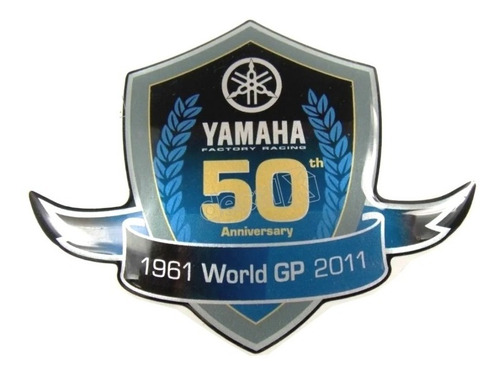 Adesivo Emblema Resinado Yamaha 50 Anos 9x12 Cms R10