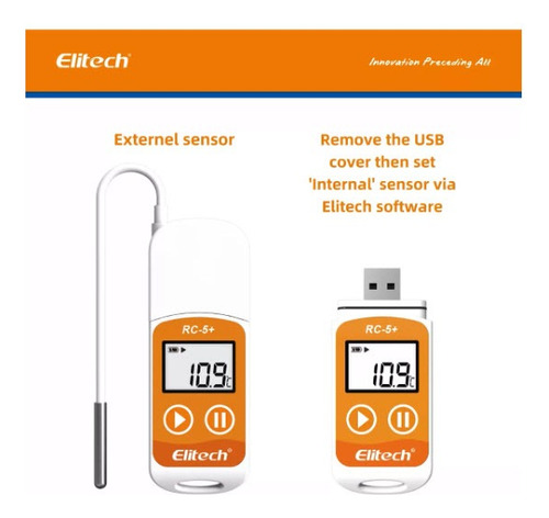 Data Logger De Temperatura Elitech Rc-5+ Te Sensor Externo